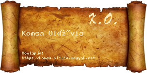 Komsa Olívia névjegykártya